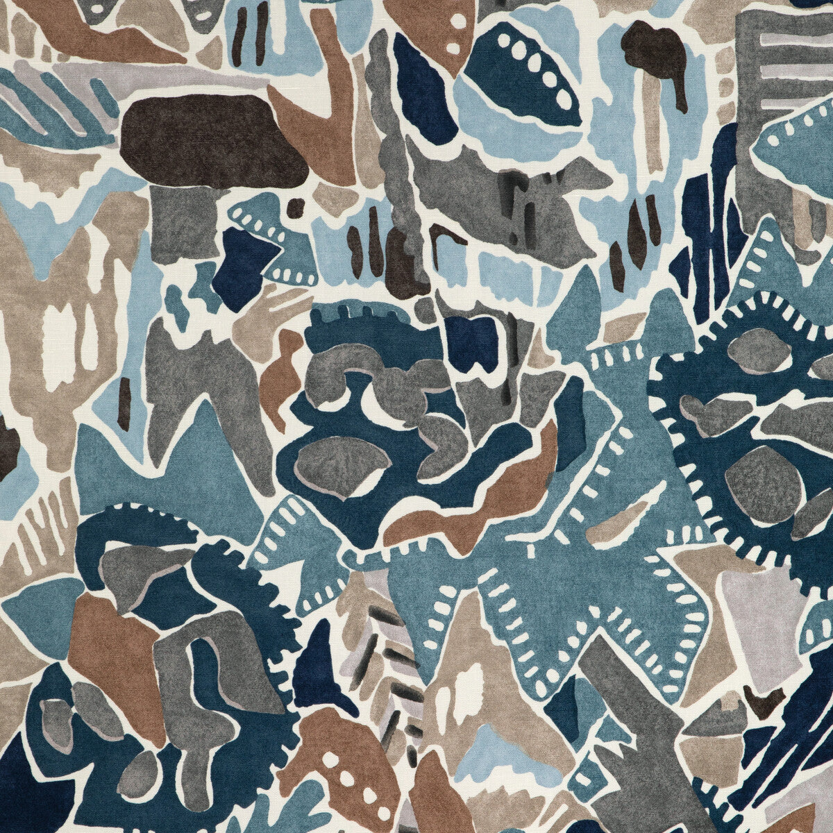 Chrystie Print fabric in denim slate color - pattern number GWF-3804.511.0 - by Lee Jofa Modern in the Soho collection