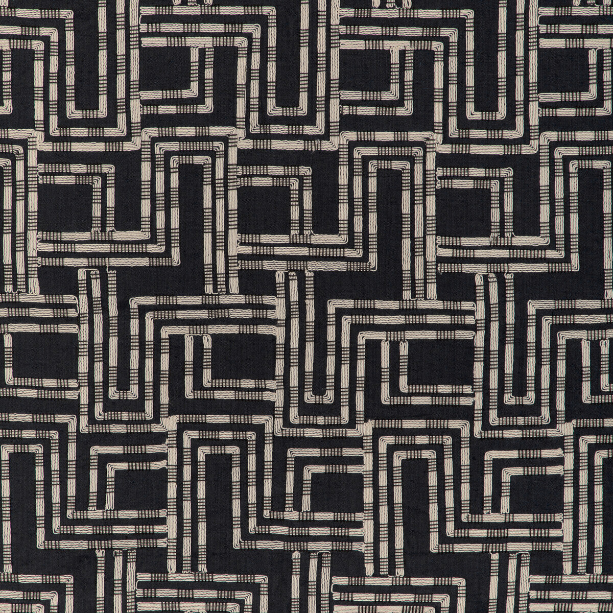 Circuit Emb fabric in noir color - pattern number GWF-3813.81.0 - by Lee Jofa Modern in the Cadence collection