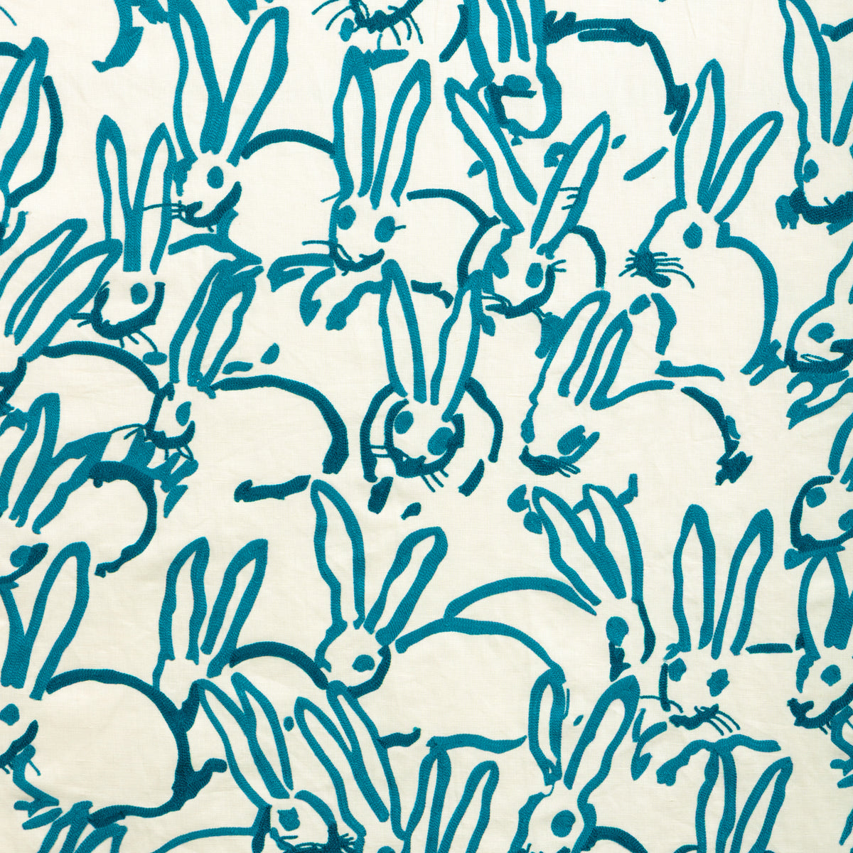 Hutch Crewel fabric in Teal color - pattern number GWF-3841.313.0 - by Lee Jofa Modern in the Hunt Slonem Belle Terre collection