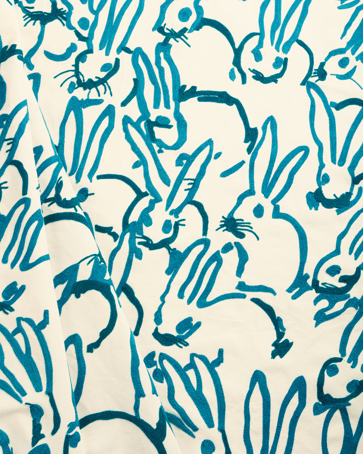 Hutch Crewel fabric in Teal color - pattern number GWF-3841.313.0 - by Lee Jofa Modern in the Hunt Slonem Belle Terre collection