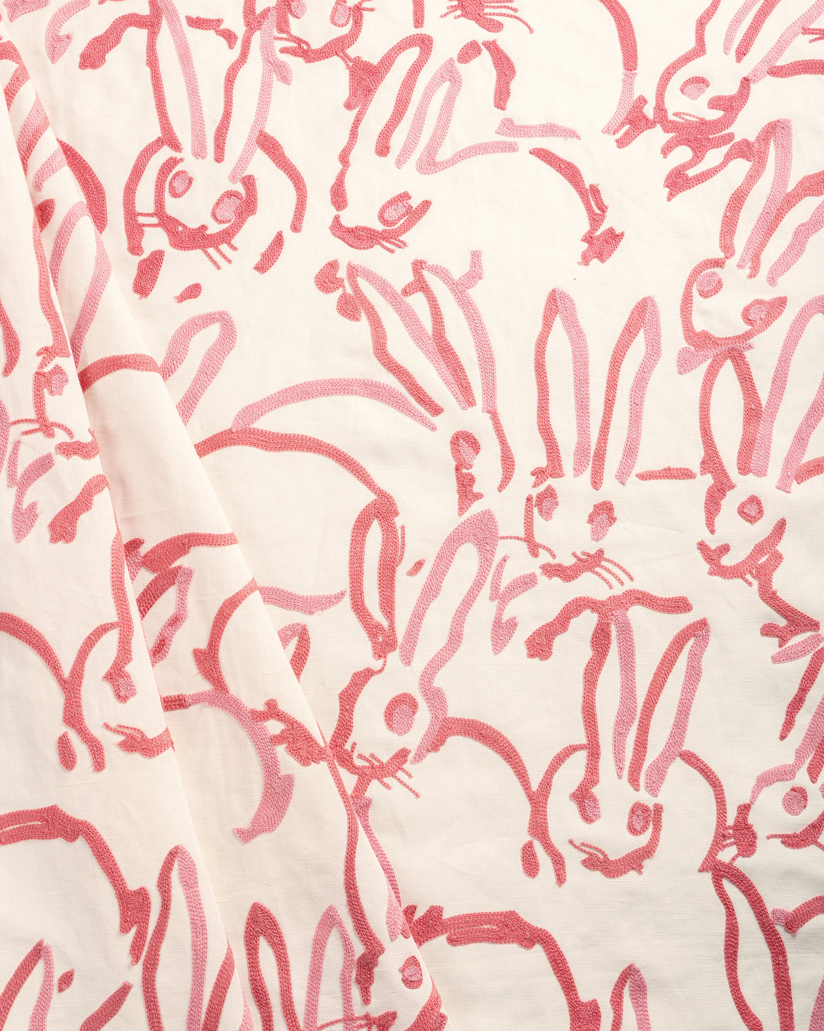 Hutch Crewel fabric in Peony Pink color - pattern number GWF-3841.7.0 - by Lee Jofa Modern in the Hunt Slonem Belle Terre collection