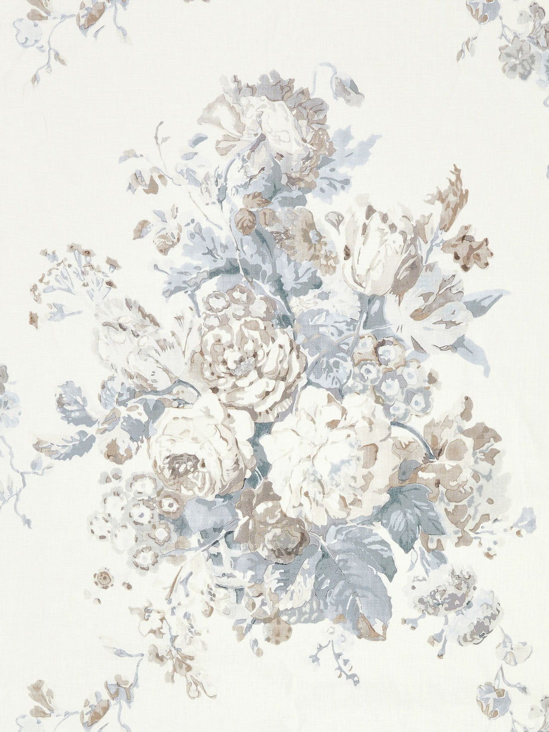 Sybilla Bouquet fabric in frost color - pattern number GW 000116621 - by Scalamandre in the Grey Watkins collection