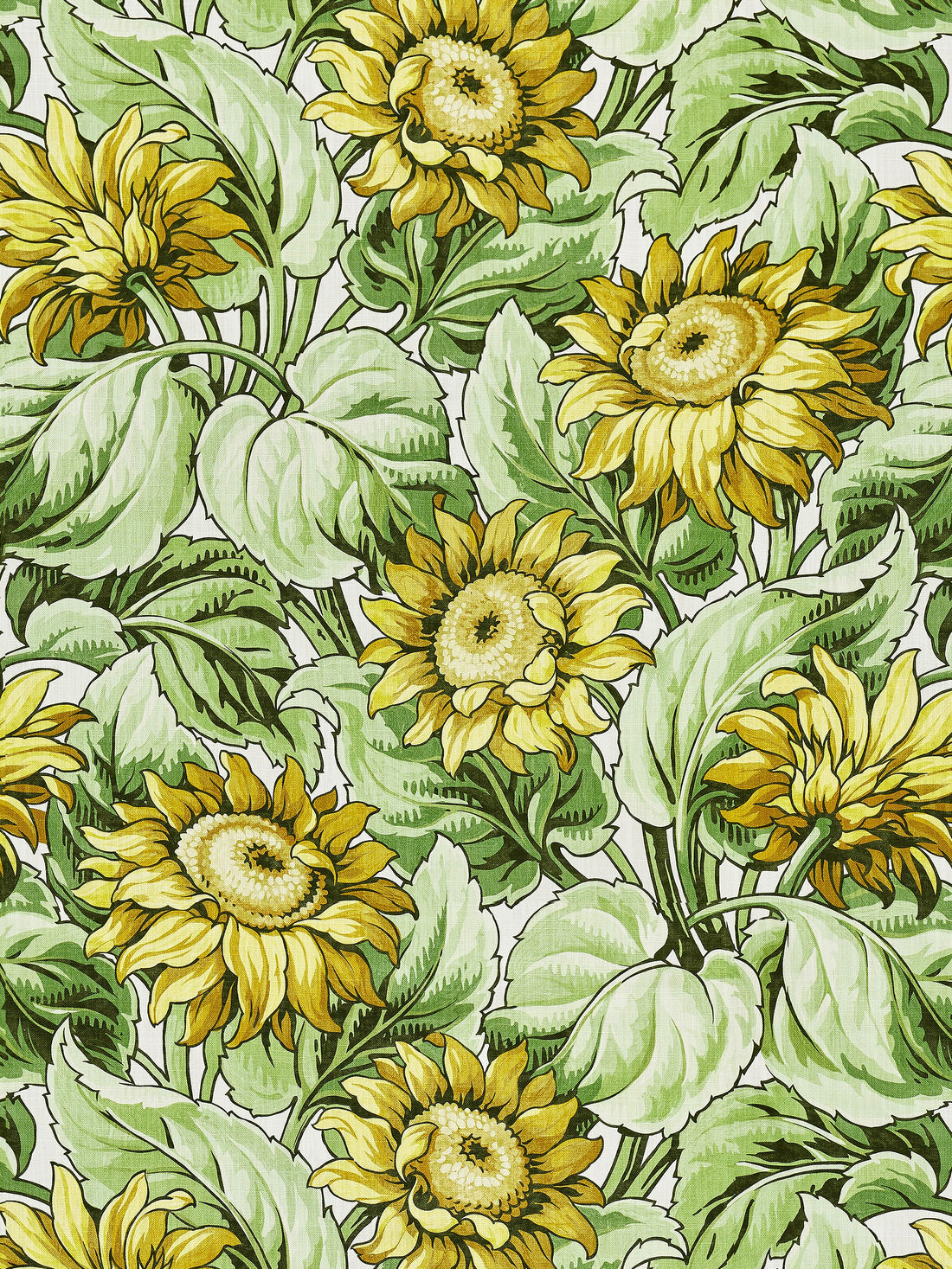 Sunflower Print fabric in harvest color - pattern number GW 000116631 - by Scalamandre in the Grey Watkins collection