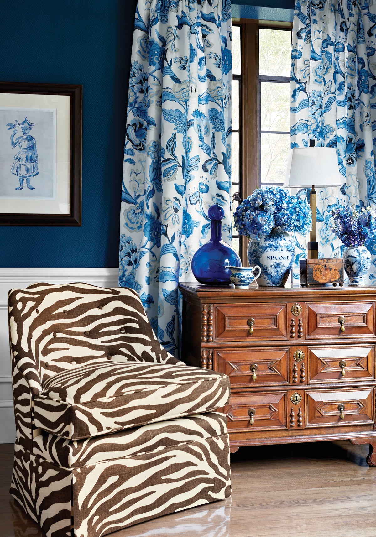 Chair featuring Serengeti fabric in brown color - pattern number F985032 - by Thibaut in the Greenwood collection
