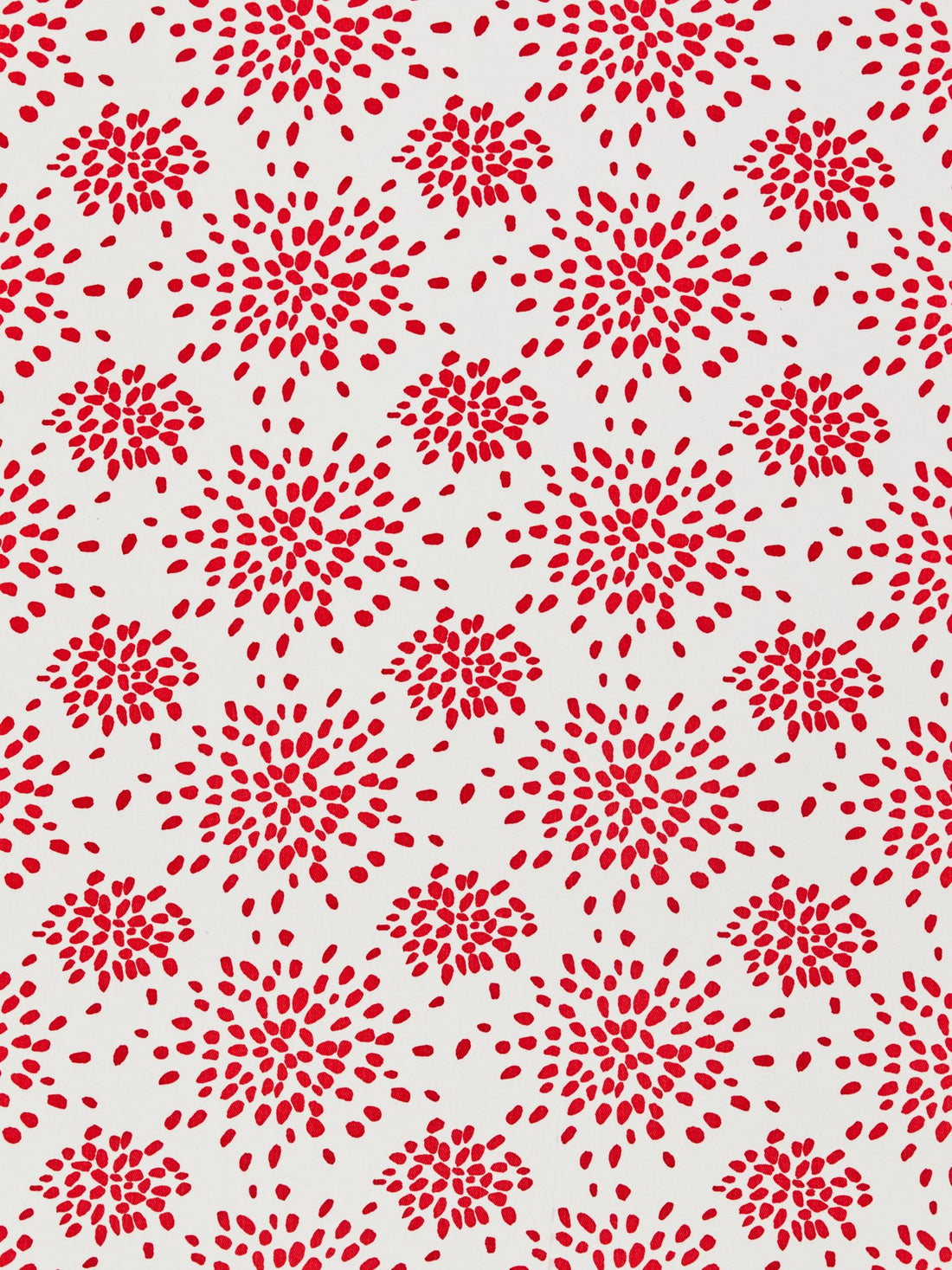 Fireworks Cotton Print fabric in red on white color - pattern number HN 000RF1020 - by Scalamandre in the Stark Scalamandre Fabric LLC collection