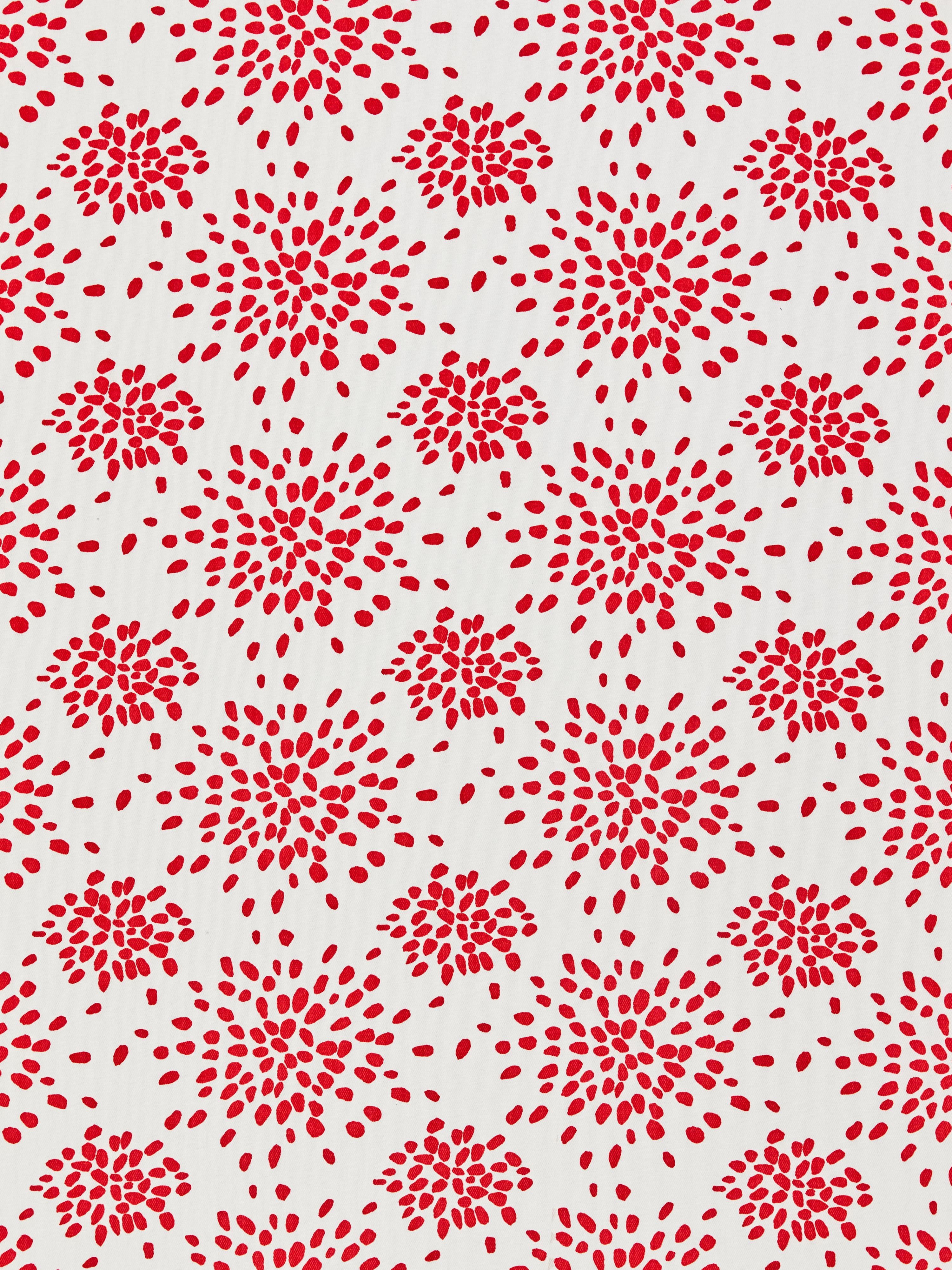 Fireworks Cotton Print fabric in red on white color - pattern number HN 000RF1020 - by Scalamandre in the Scalamandre Dec 2024 collection