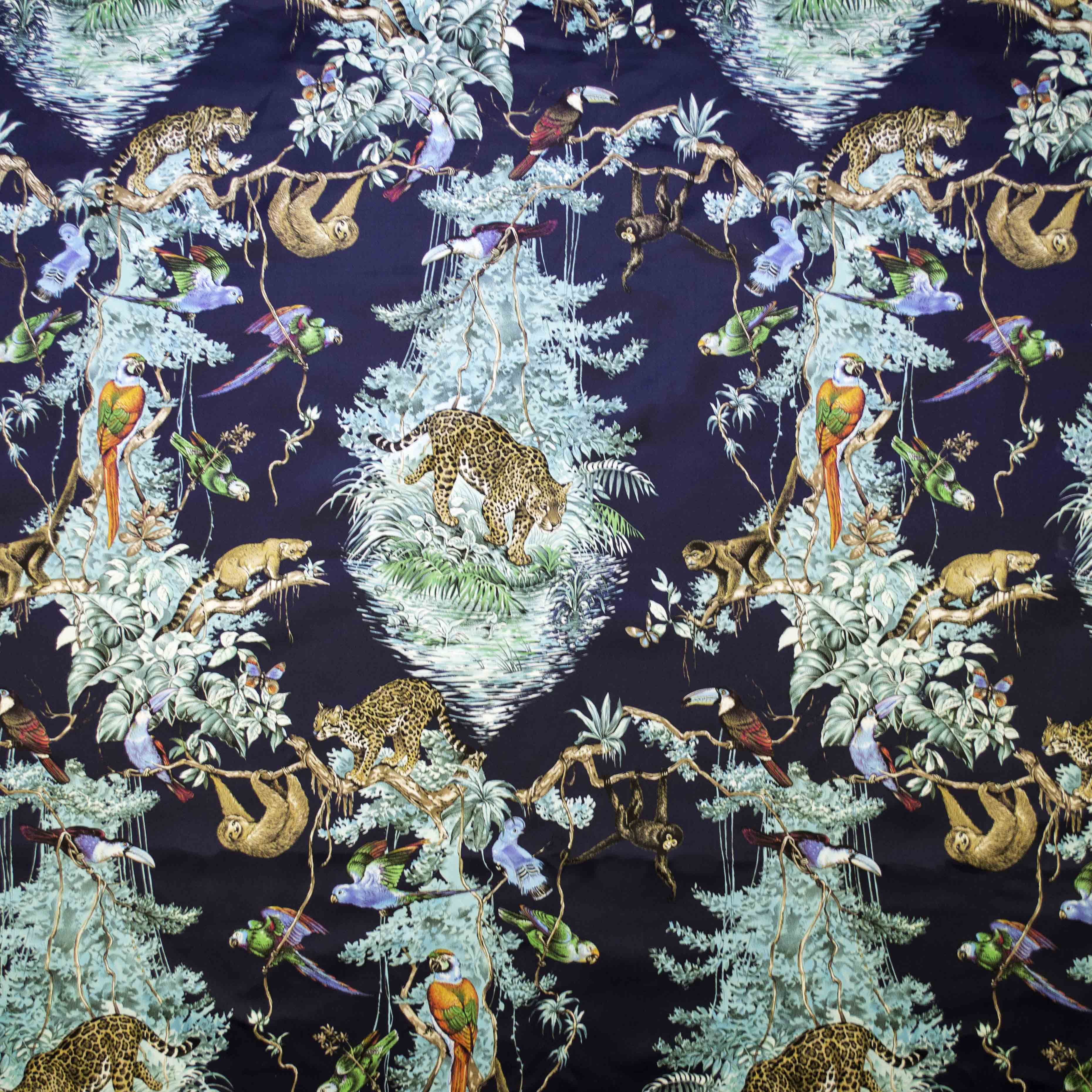 Habitat fabric in navy color - pattern number 08749 - by Europatex in the Habitat collection