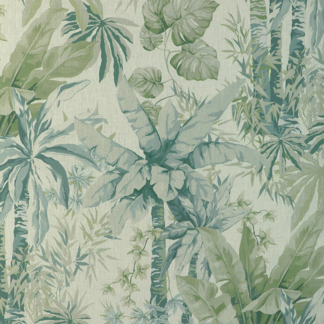 Junglewood fabric in blue sage color - pattern JUNGLEWOOD.35.0 - by Kravet Couture in the Casa Botanica collection