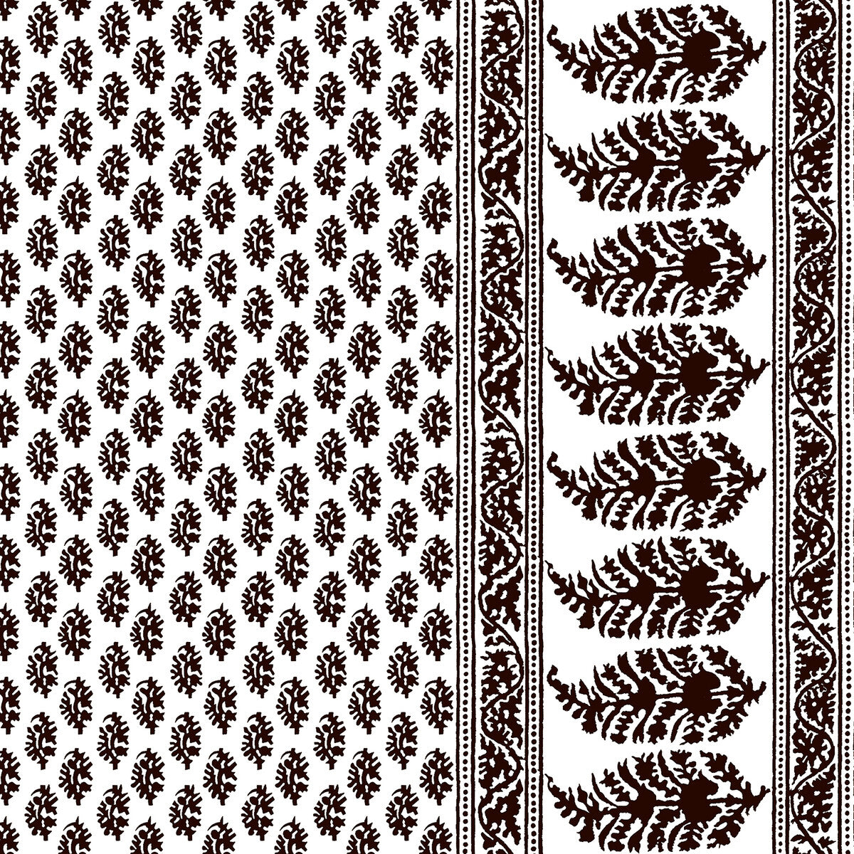 Aravaquita fabric in chocolate color - pattern LCT1028.005.0 - by Gaston y Daniela in the Lorenzo Castillo V collection