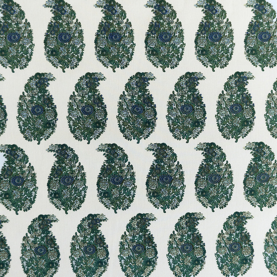 Tarsila fabric in verde/azul color - pattern LCT1029.002.0 - by Gaston y Daniela in the Lorenzo Castillo V collection