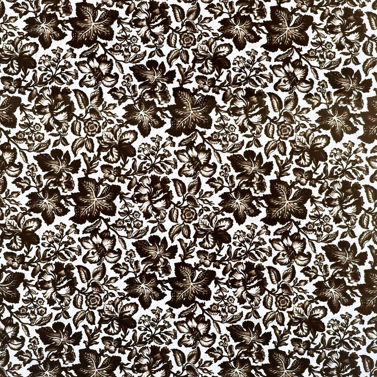Susana fabric in chocolate color - pattern LCT1044.003.0 - by Gaston y Daniela in the Lorenzo Castillo VI collection