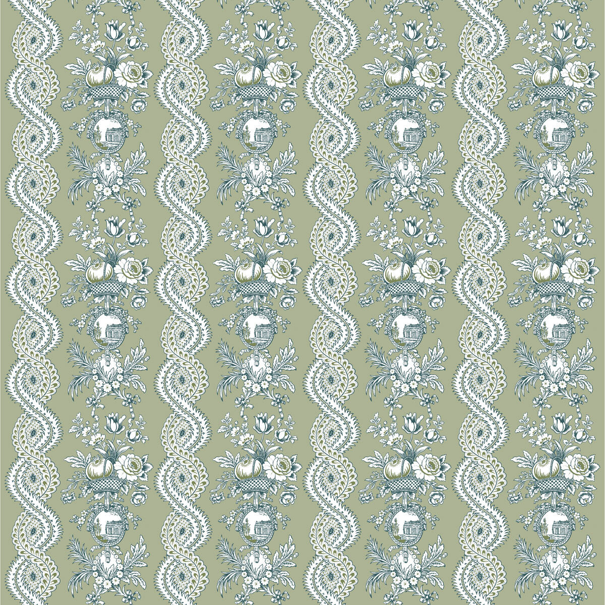 Pilara fabric in verde color - pattern LCT1059.002.0 - by Gaston y Daniela in the Lorenzo Castillo VI collection