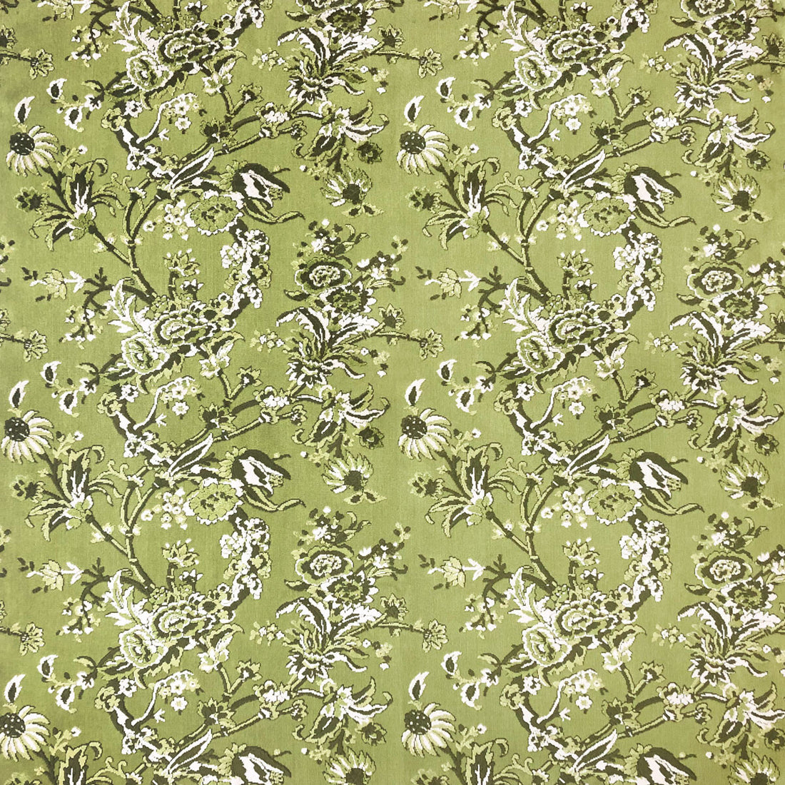 Carlota fabric in verde color - pattern LCT1065.001.0 - by Gaston y Daniela in the Lorenzo Castillo VI collection