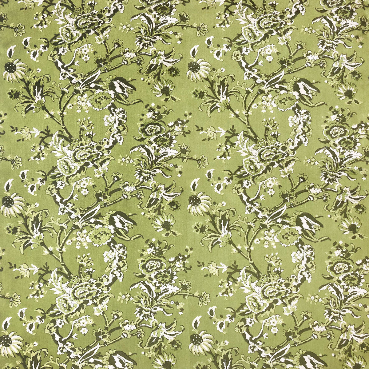 Carlota fabric in verde color - pattern LCT1065.001.0 - by Gaston y Daniela in the Lorenzo Castillo VI collection