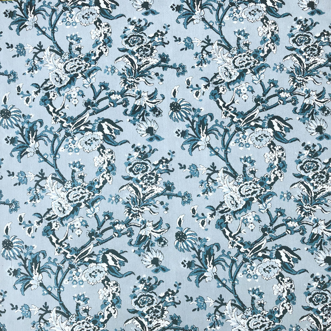 Carlota fabric in azul color - pattern LCT1065.002.0 - by Gaston y Daniela in the Lorenzo Castillo VI collection