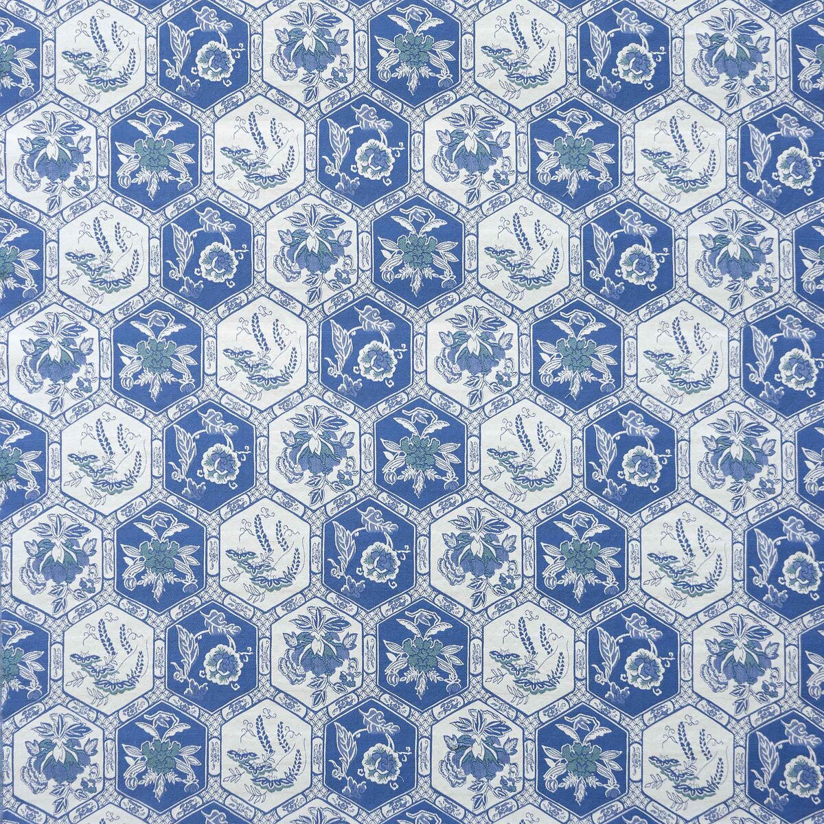 Decameron fabric in azul color - pattern number LCT1152.002.0 - by Gaston y Daniela in the Lorenzo Castillo X collection