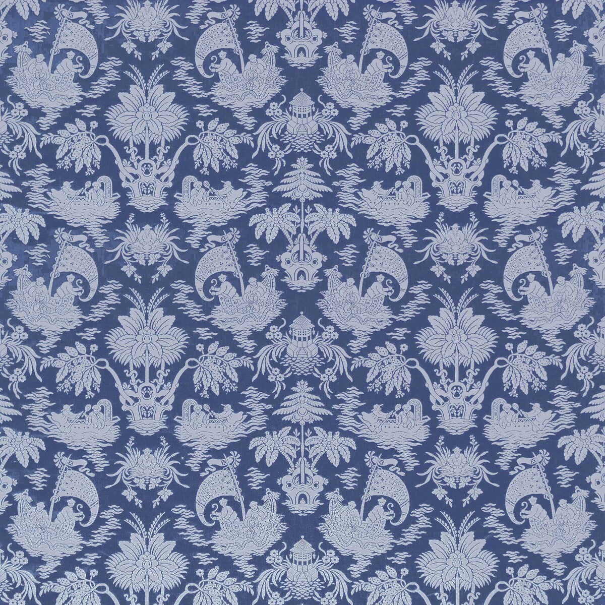 Guangxu fabric in azul color - pattern number LCT1153.002.0 - by Gaston y Daniela in the Lorenzo Castillo X collection