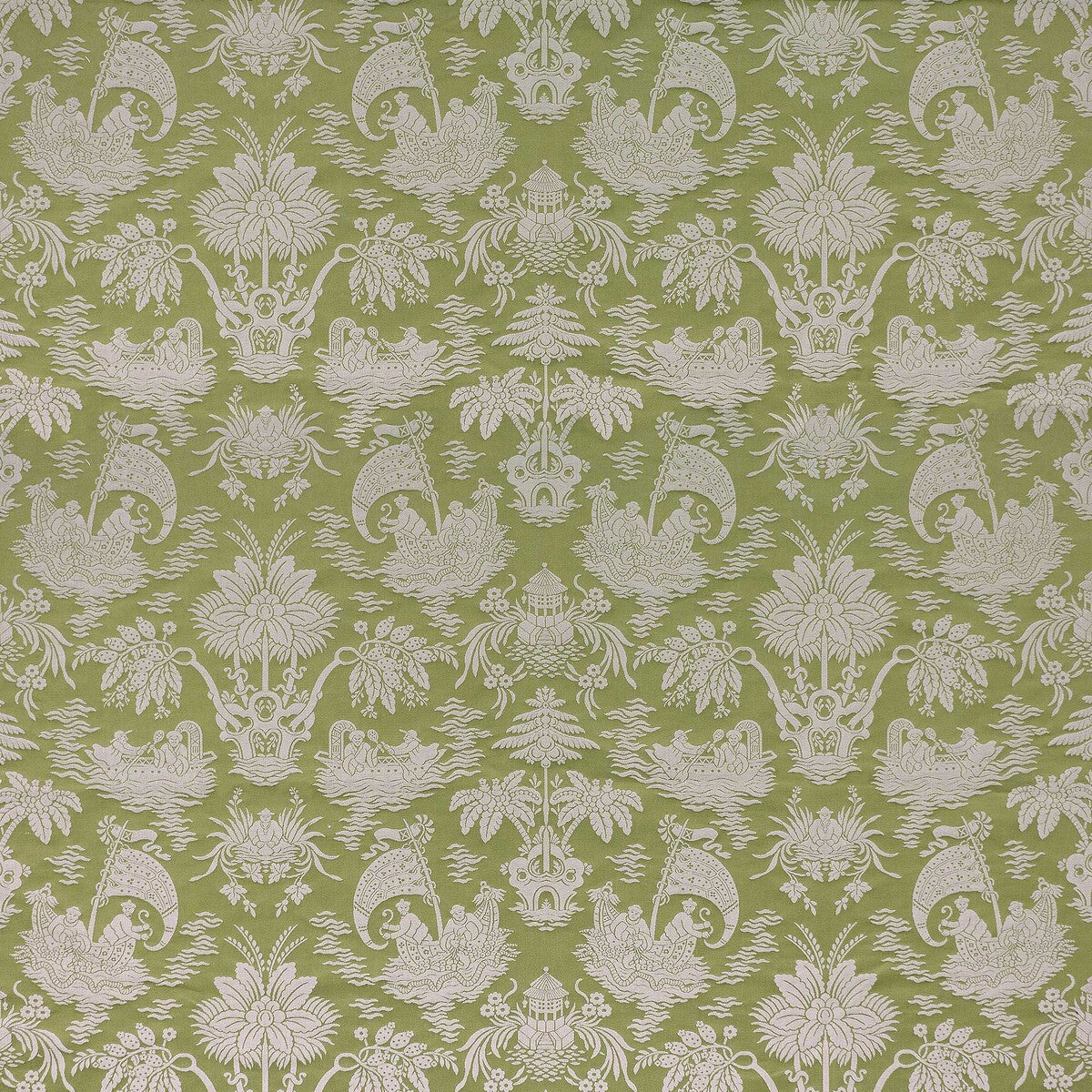 Guangxu fabric in verde color - pattern number LCT1153.004.0 - by Gaston y Daniela in the Lorenzo Castillo X collection