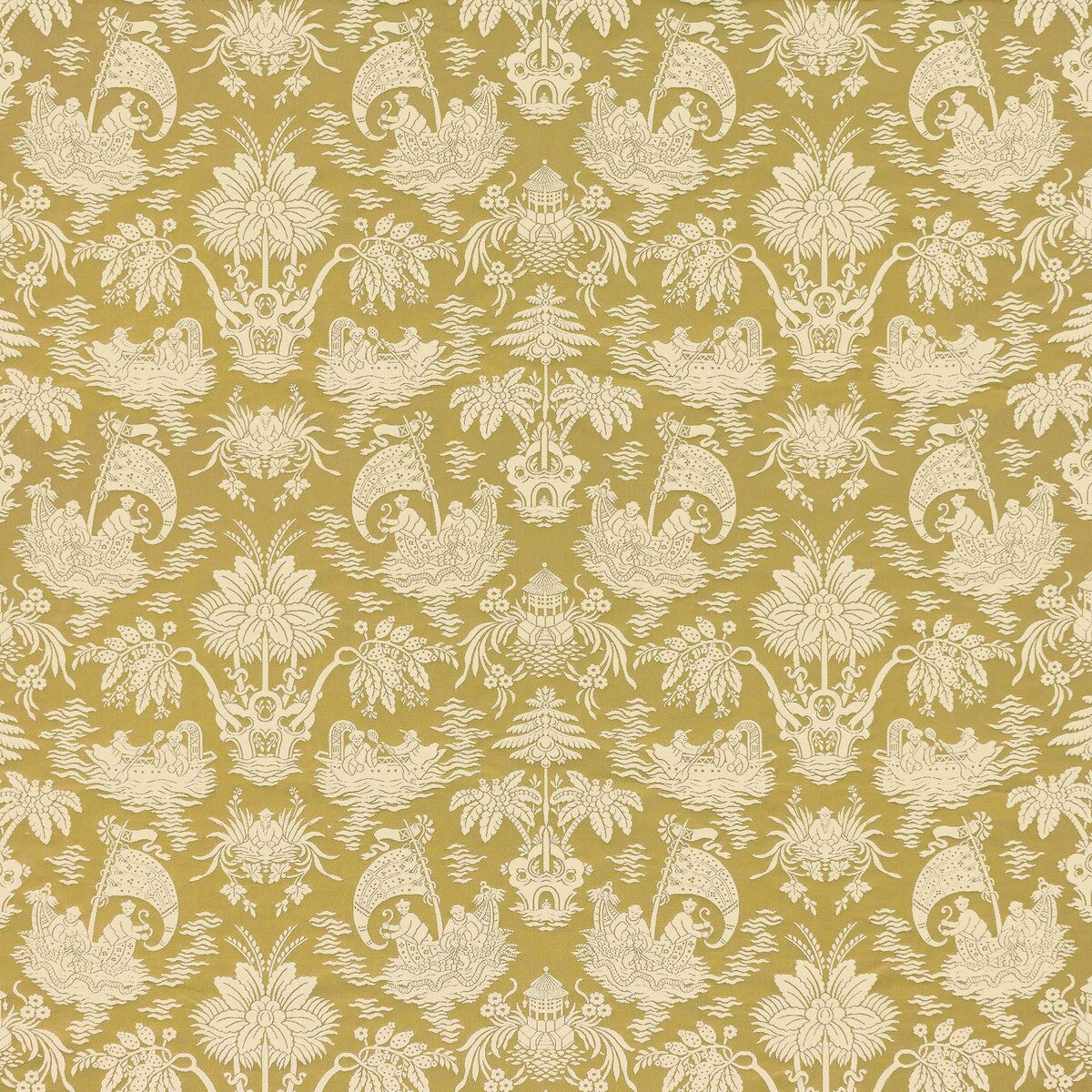 Guangxu fabric in amarillo color - pattern number LCT1153.006.0 - by Gaston y Daniela in the Lorenzo Castillo X collection