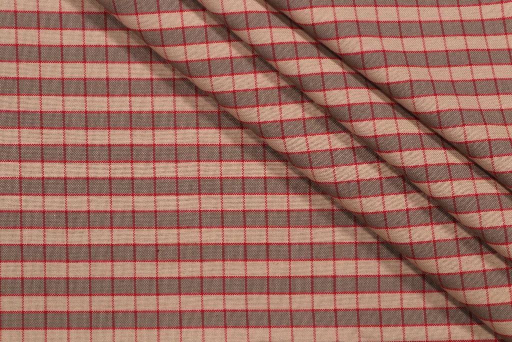 Oxford Check fabric in tan plum color - pattern number LE 00041258 - by Scalamandre in the Old World Weavers collection
