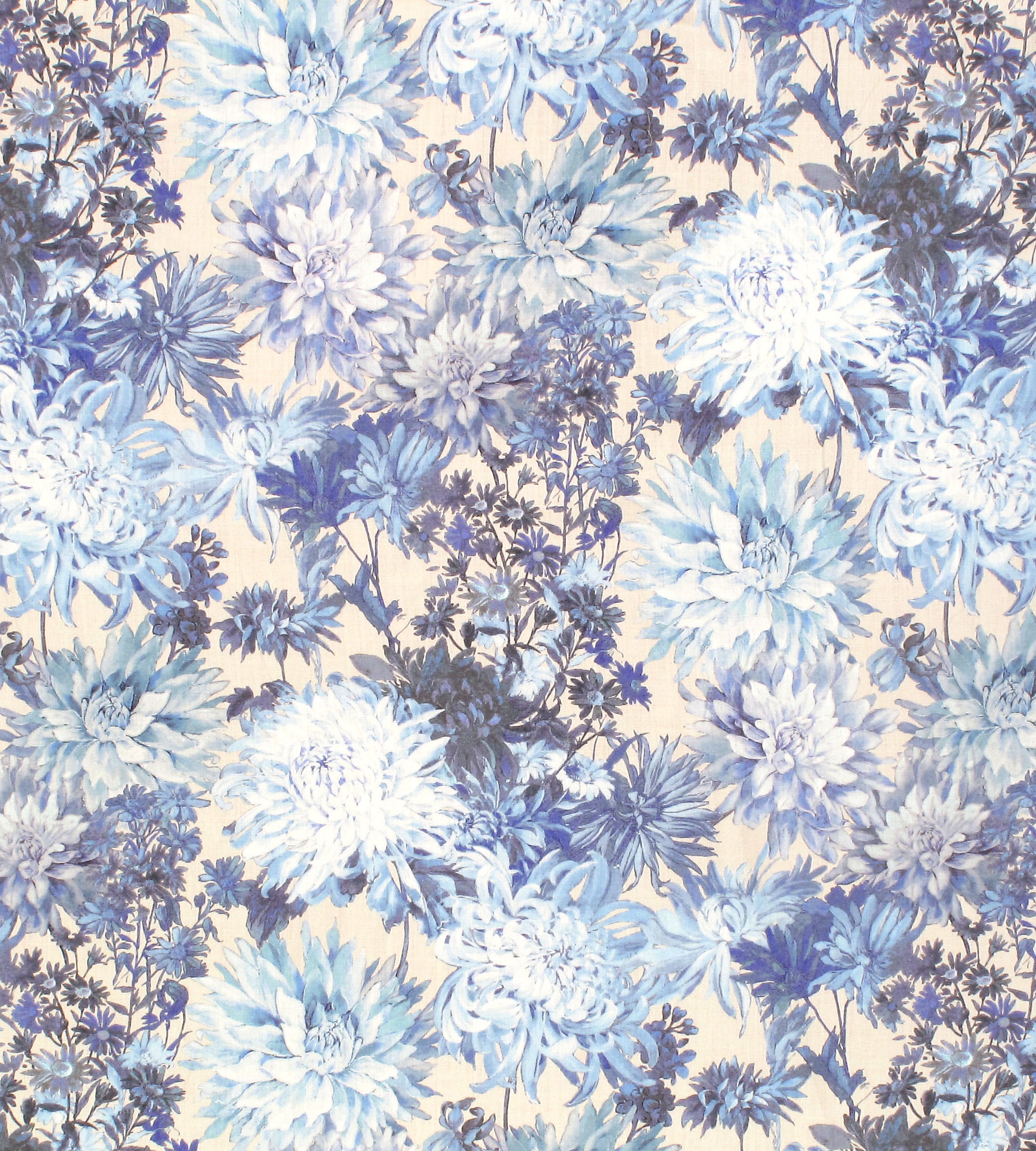 Greys Flower Garden fabric in blues color - pattern number LO 00018037 - by Scalamandre in the Scalamandre Dec 2024 collection