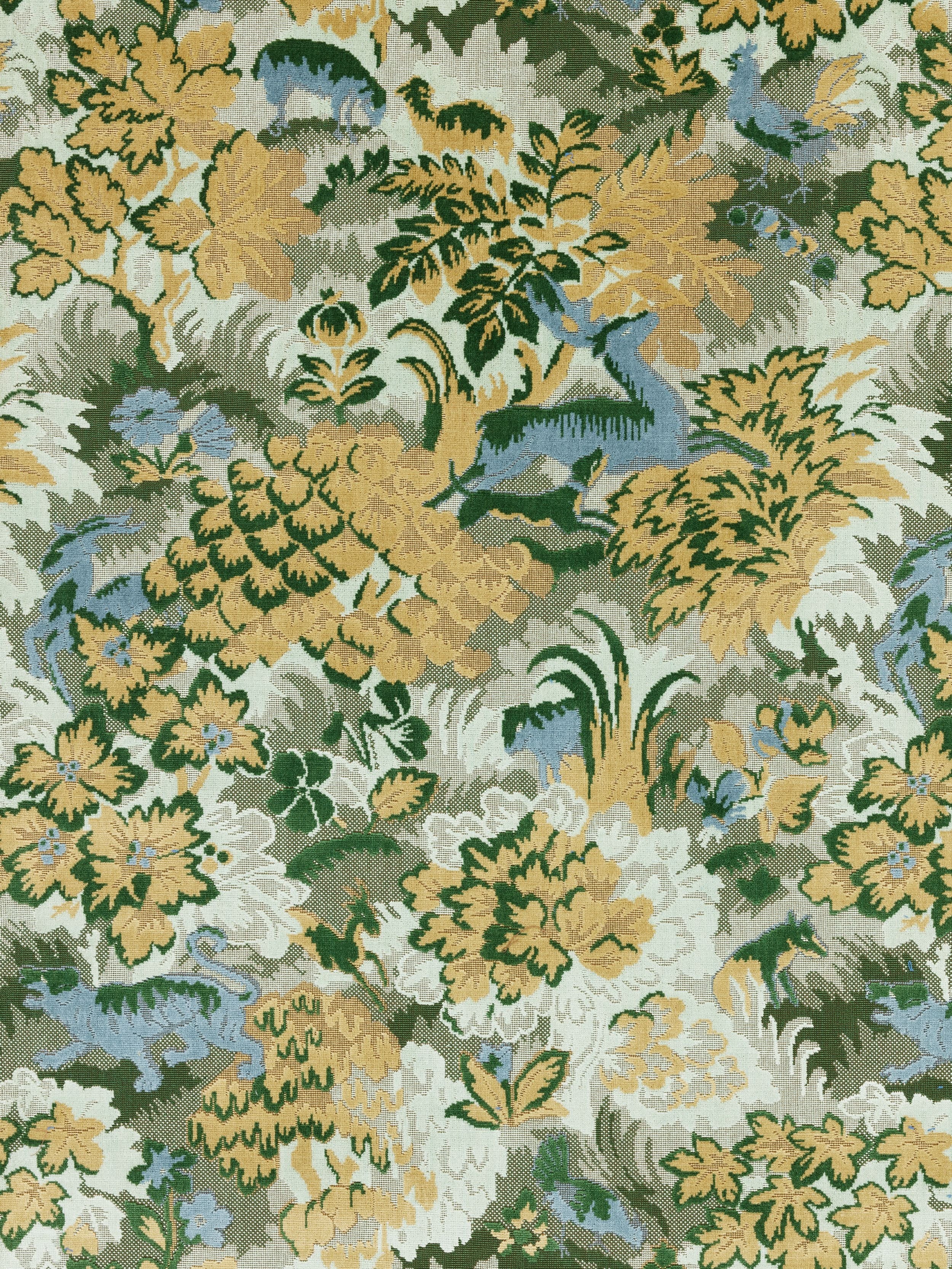 Tails Tale fabric in forest color - pattern number M1 00020264 - by Scalamandre in the Old World Weavers collection