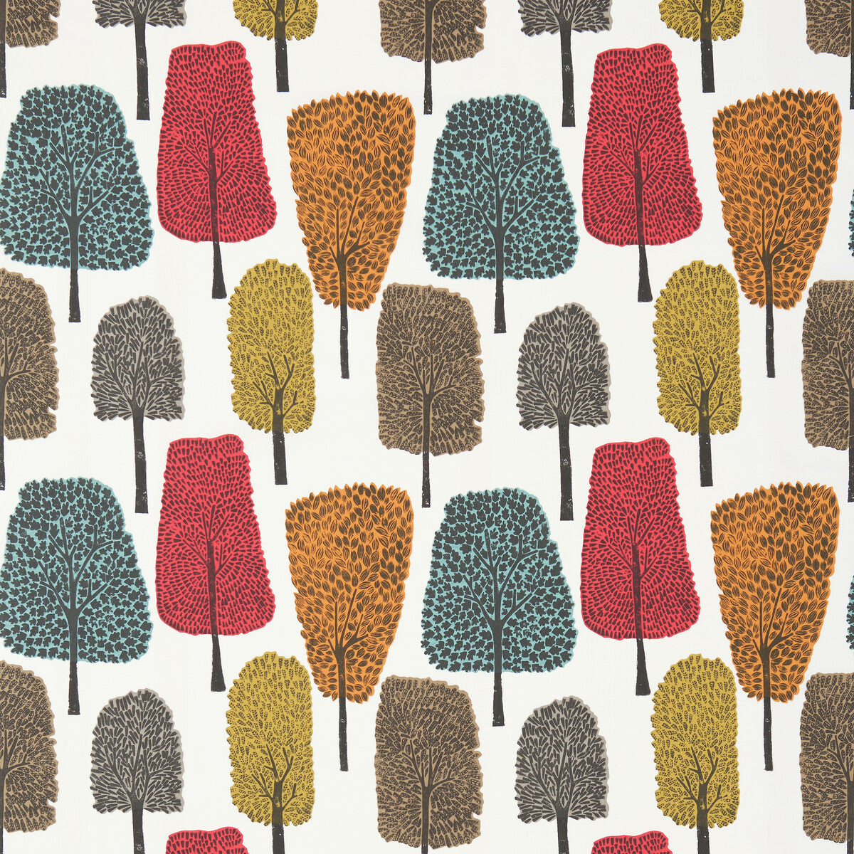 Cedar fabric in tangerine sulphur chilli color - pattern number NFIK120356.SCN.0 - by Scion in the Scion collection