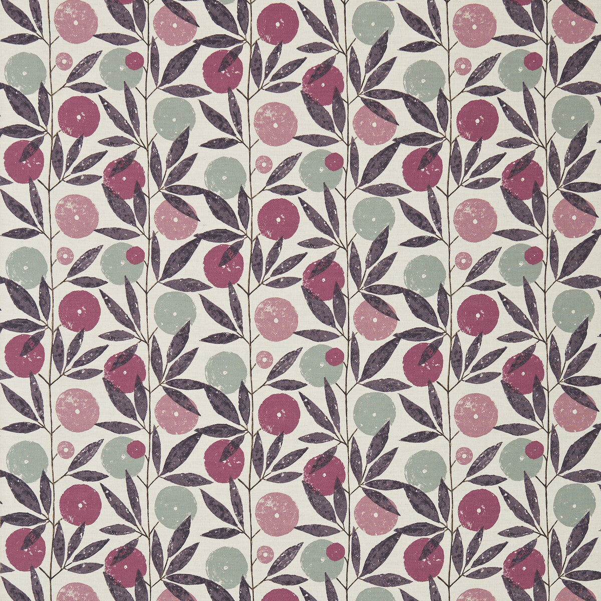 Blomma fabric in heather damson stone color - pattern number NFIK120360.SCN.0 - by Scion in the Scion collection