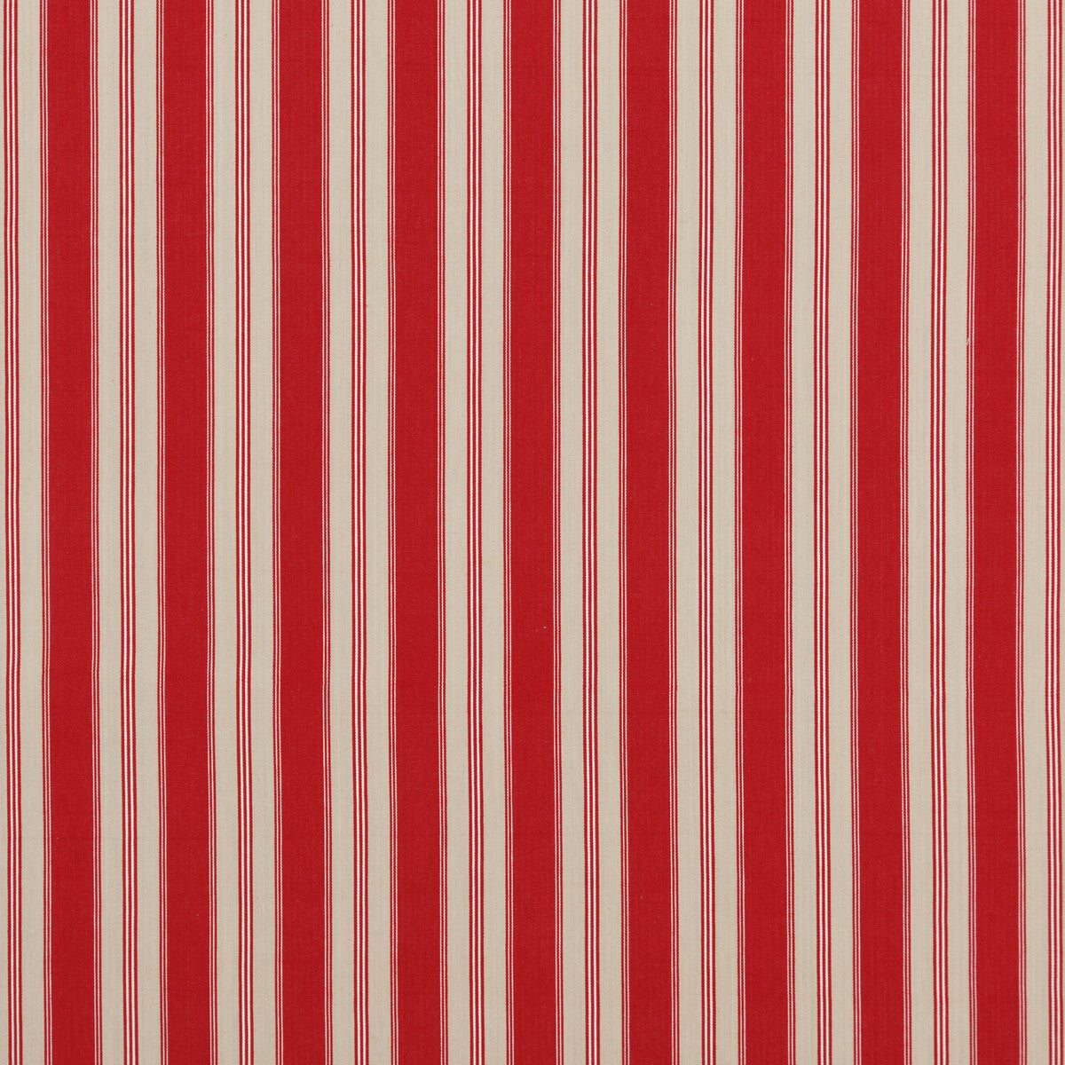 Tango Ticking fabric in red color - pattern PF50430.4.0 - by Baker Lifestyle in the Carnival collection