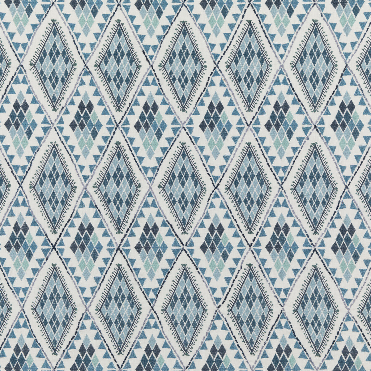 Castelo fabric in indigo color - pattern PF50443.1.0 - by Baker Lifestyle in the Homes &amp; Gardens III collection