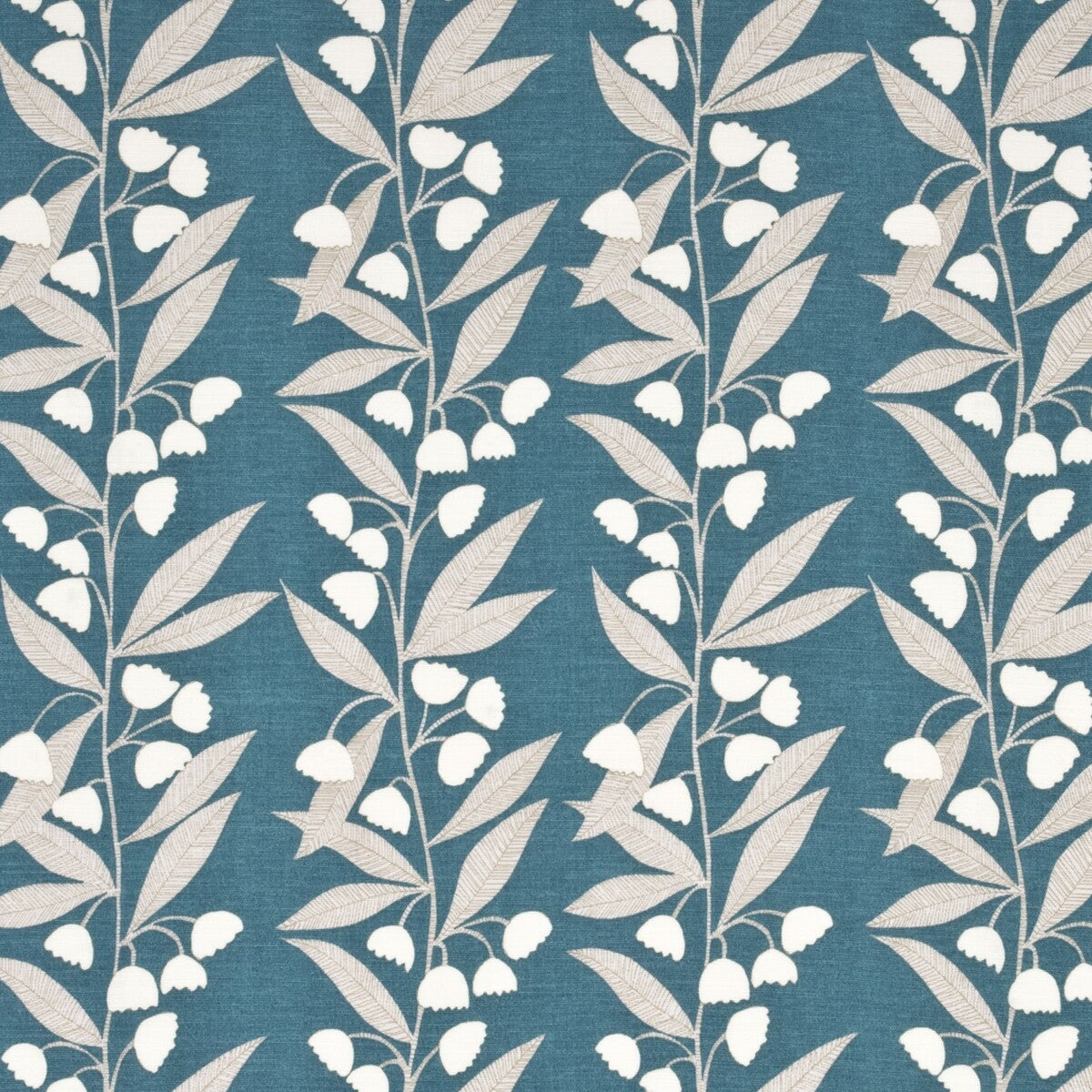 Bell Flower fabric in teal color - pattern PP50361.3.0 - by Baker Lifestyle in the Homes &amp; Gardens II collection