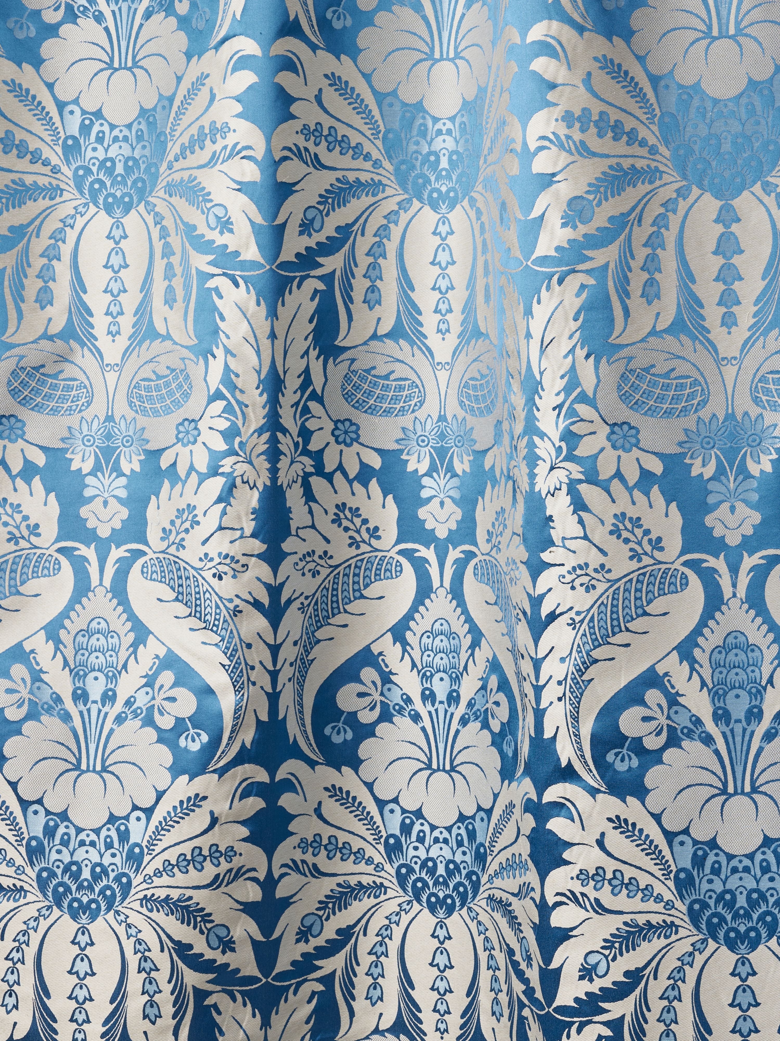 Estate Damask fabric in blue jay color - pattern number PQ 00021865 - by Scalamandre in the Old World Weavers collection