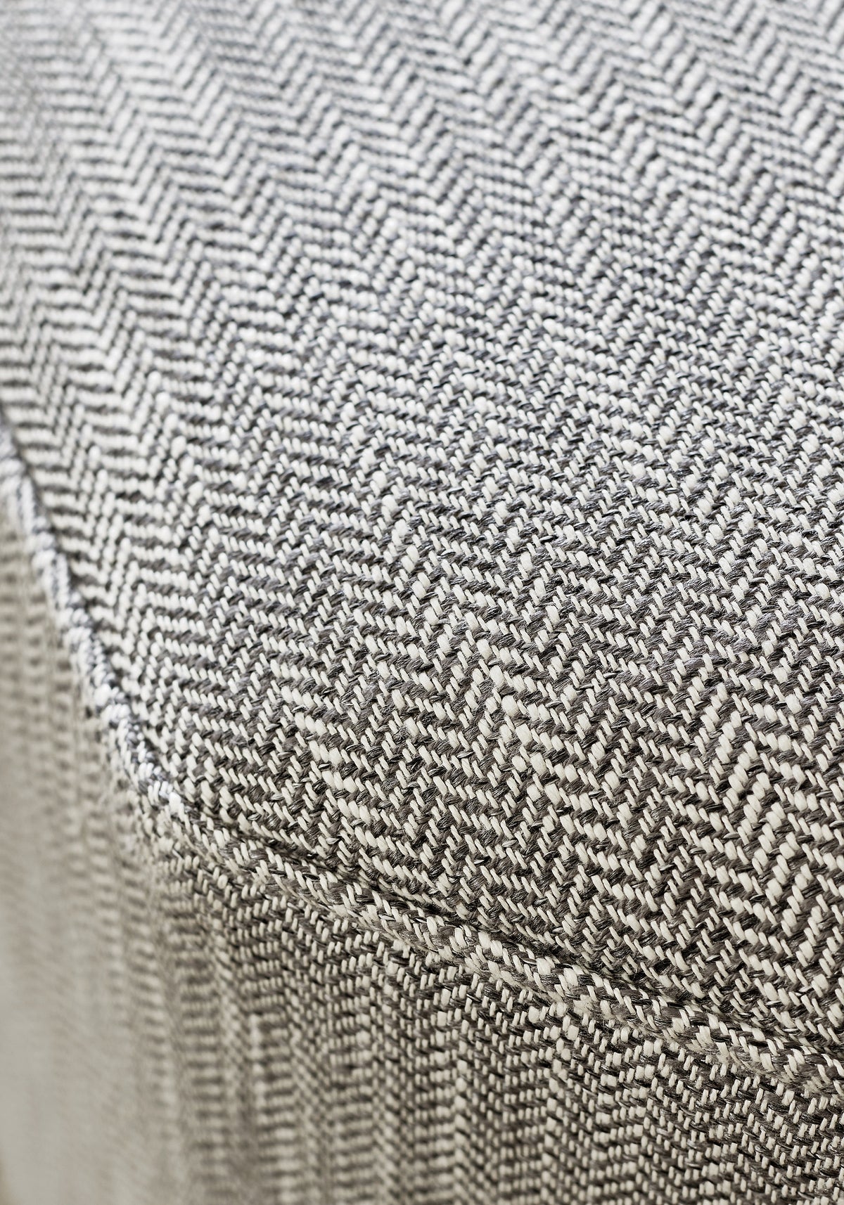 Detailed Ashbourne Tweed woven fabric in charcoal color, pattern number W80618 of the Thibaut Pinnacle collection