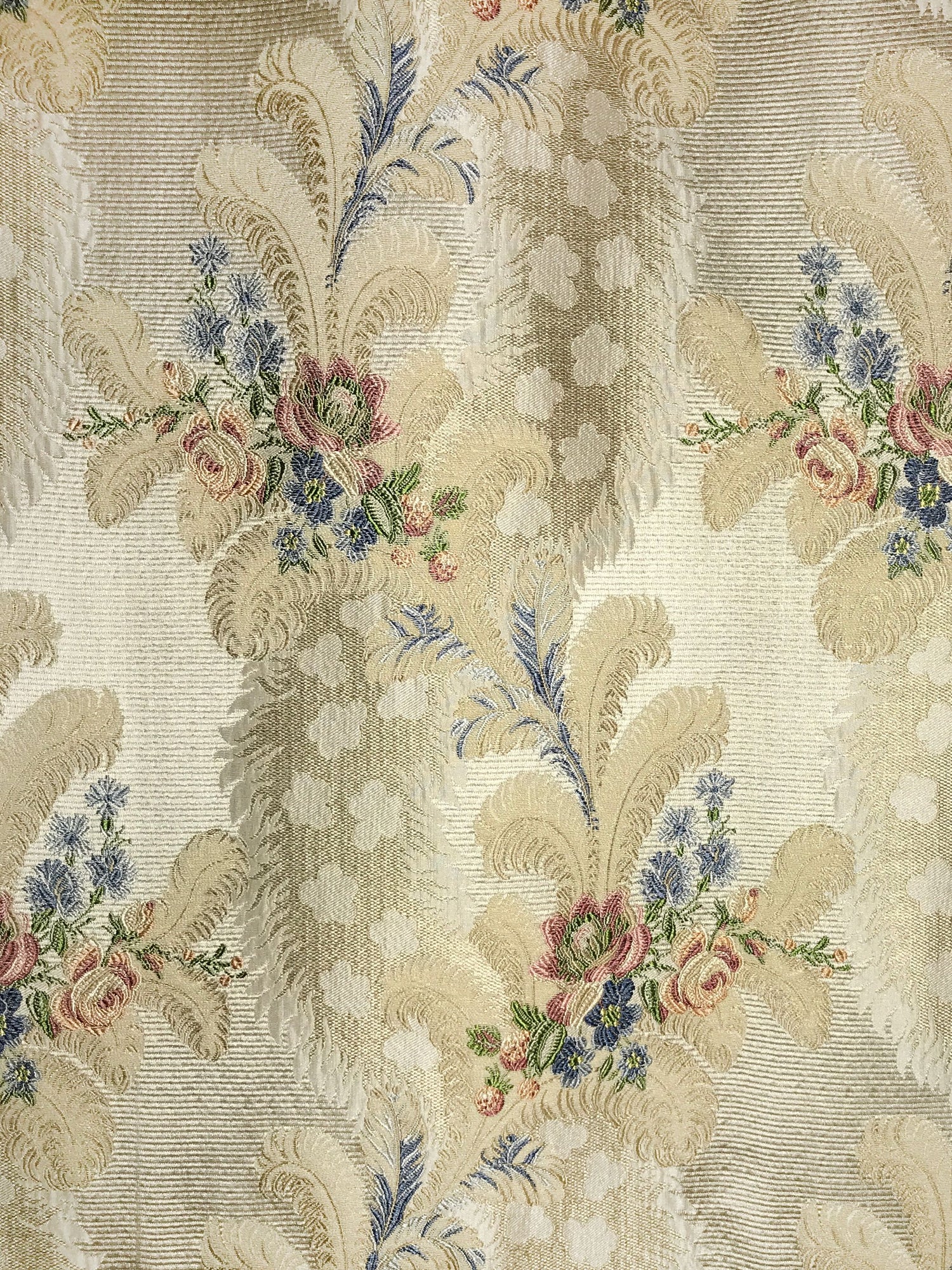 Cheverny fabric in rose, blue, ivory color - pattern number SB 00060289 - by Scalamandre in the Old World Weavers collection