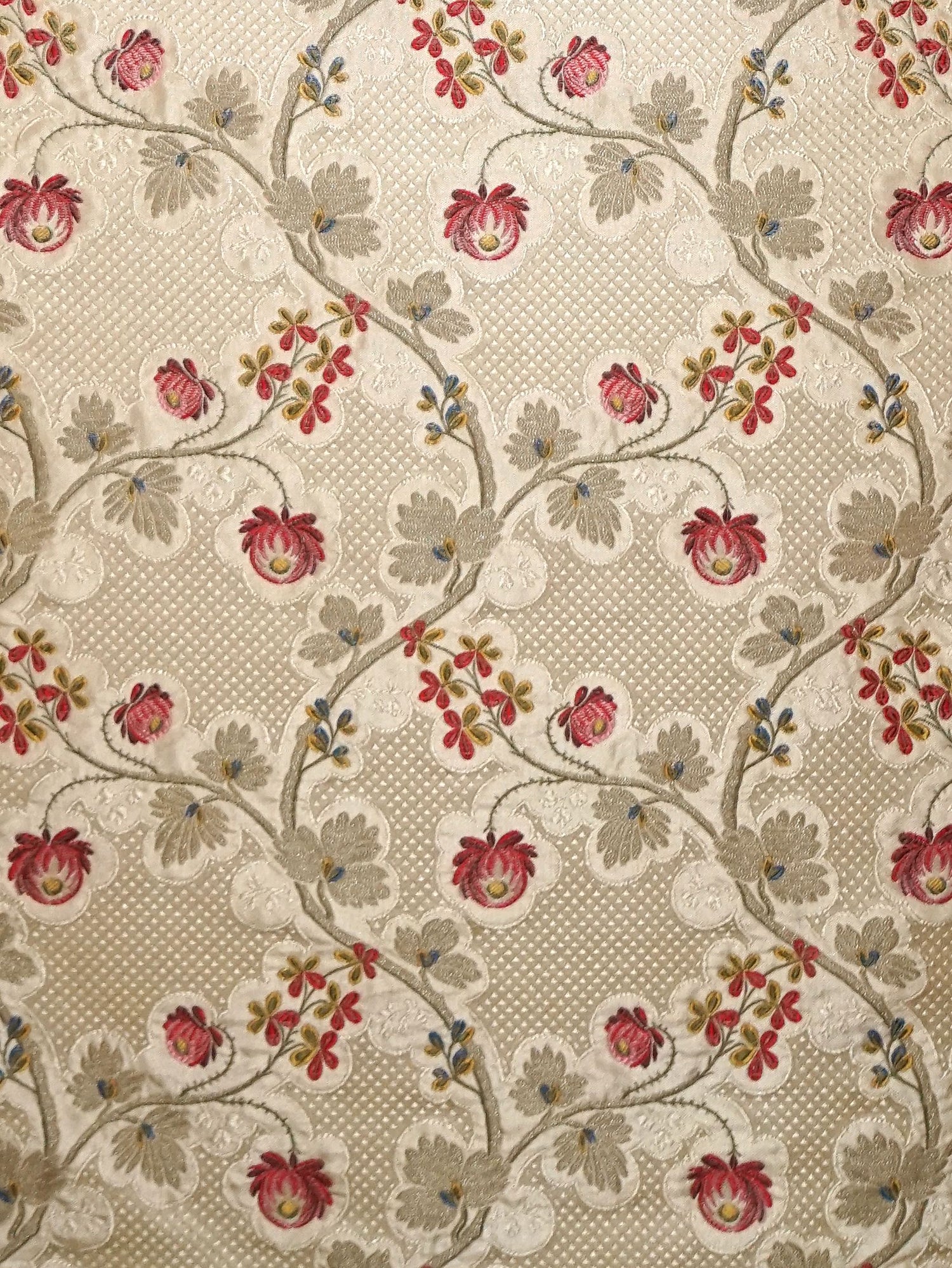 Trottola fabric in strawberry cream color - pattern number SB 00070352 - by Scalamandre in the Old World Weavers collection