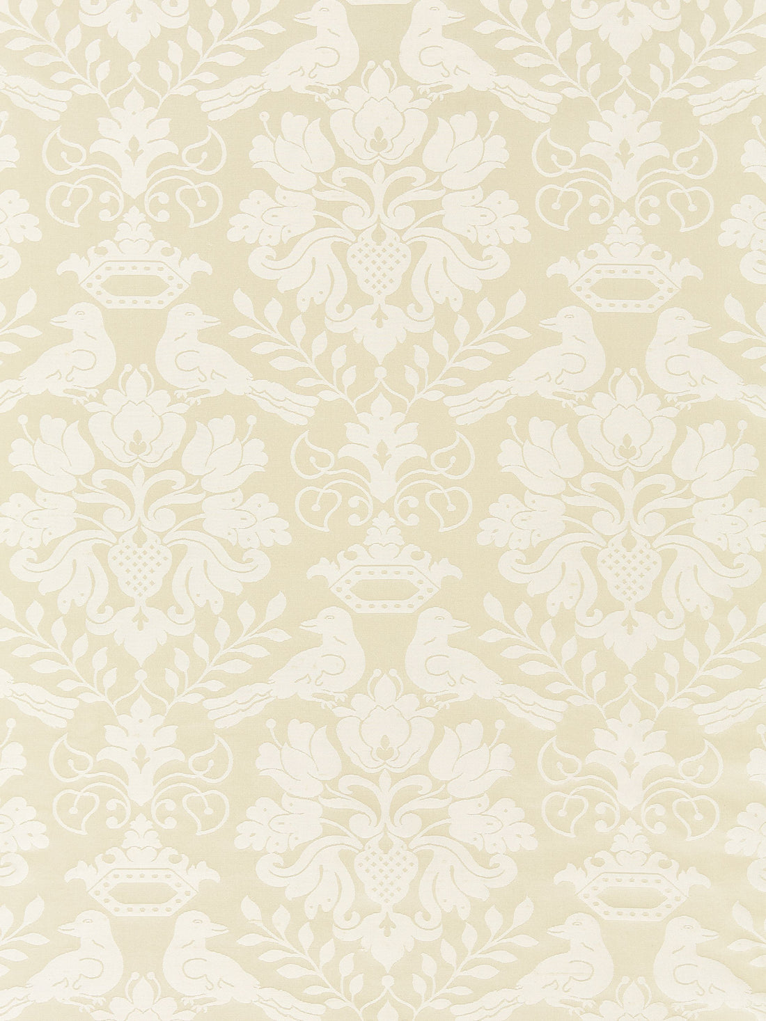 Love Bird fabric in creme color - pattern number SC 00011098MM - by Scalamandre in the Scalamandre Fabrics Book 1 collection
