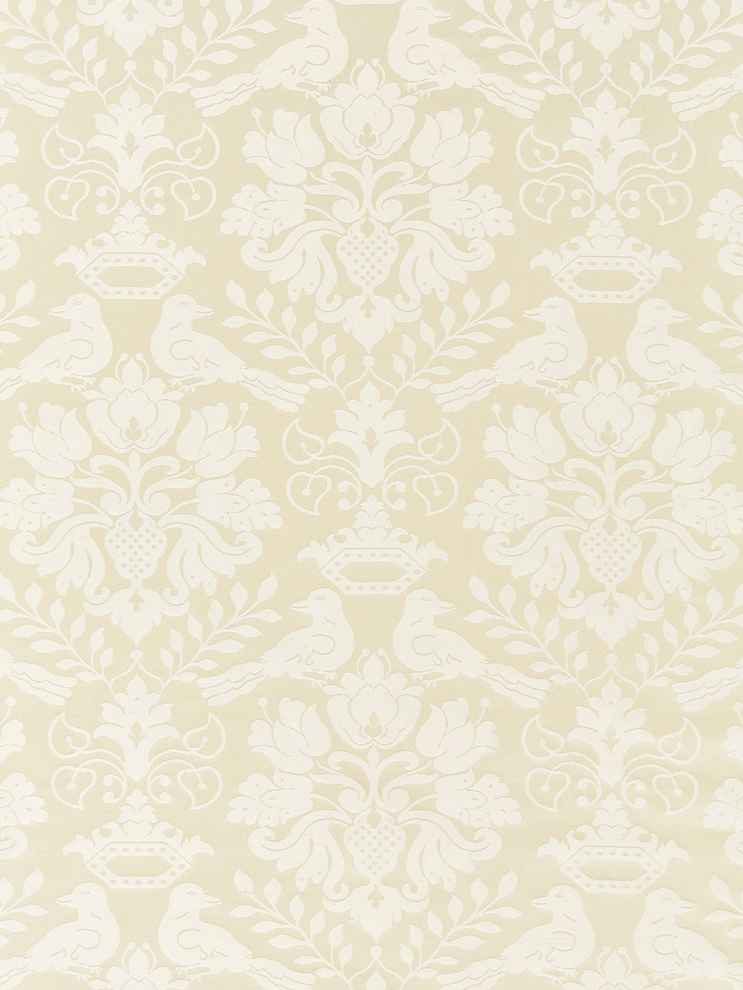 Love Bird fabric in creme color - pattern number SC 00011098MM - by Scalamandre in the Scalamandre Fabrics Book 1 collection