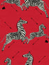 Zebras Fabric fabric in masai red color - pattern number SC 000116496M - by Scalamandre in the Scalamandre Fabrics Book 1 collection