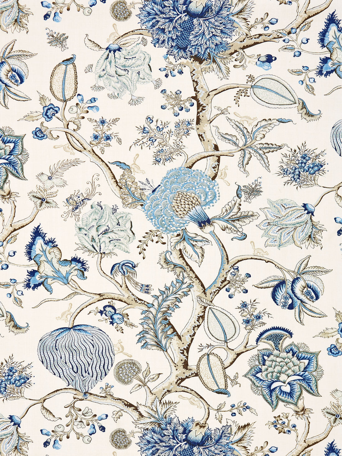 Pondicherry Linen Print fabric in delft color - pattern number SC 000116556 - by Scalamandre in the Scalamandre Fabrics Book 1 collection