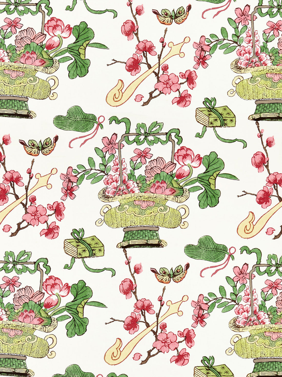 Shanghai Blossoms fabric in spring color - pattern number SC 000116591 - by Scalamandre in the Scalamandre Fabrics Book 1 collection