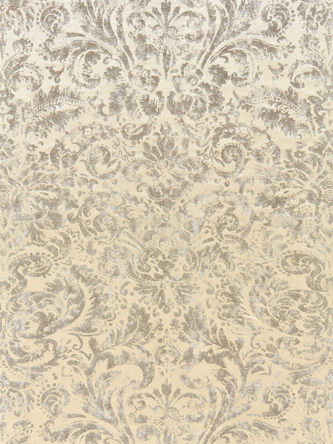 Palladio Velvet Damask fabric in antique silver color - pattern number SC 000116592 - by Scalamandre in the Scalamandre Fabrics Book 1 collection