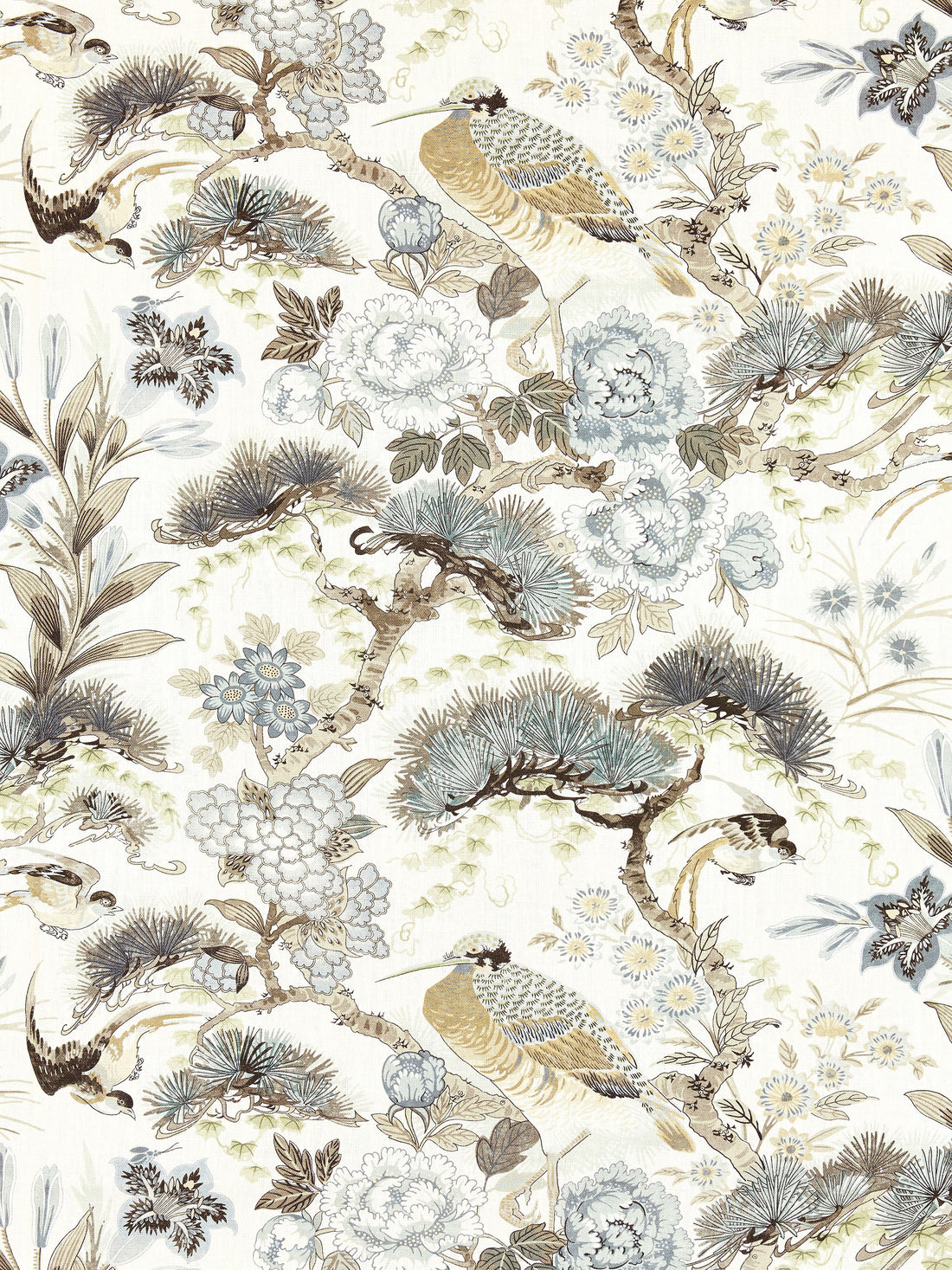 Shenyang Linen Print fabric in parchment color - pattern number SC 000116601 - by Scalamandre in the Scalamandre Fabrics Book 1 collection