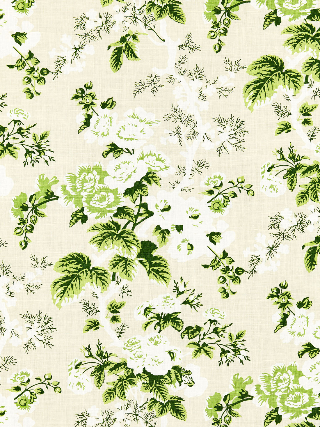 Ascot Linen Print fabric in verdure color - pattern number SC 000116602 - by Scalamandre in the Scalamandre Fabrics Book 1 collection