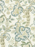 Cumbria Hand Block Print fabric in aquamarine on ivory color - pattern number SC 000116603 - by Scalamandre in the Scalamandre Fabrics Book 1 collection