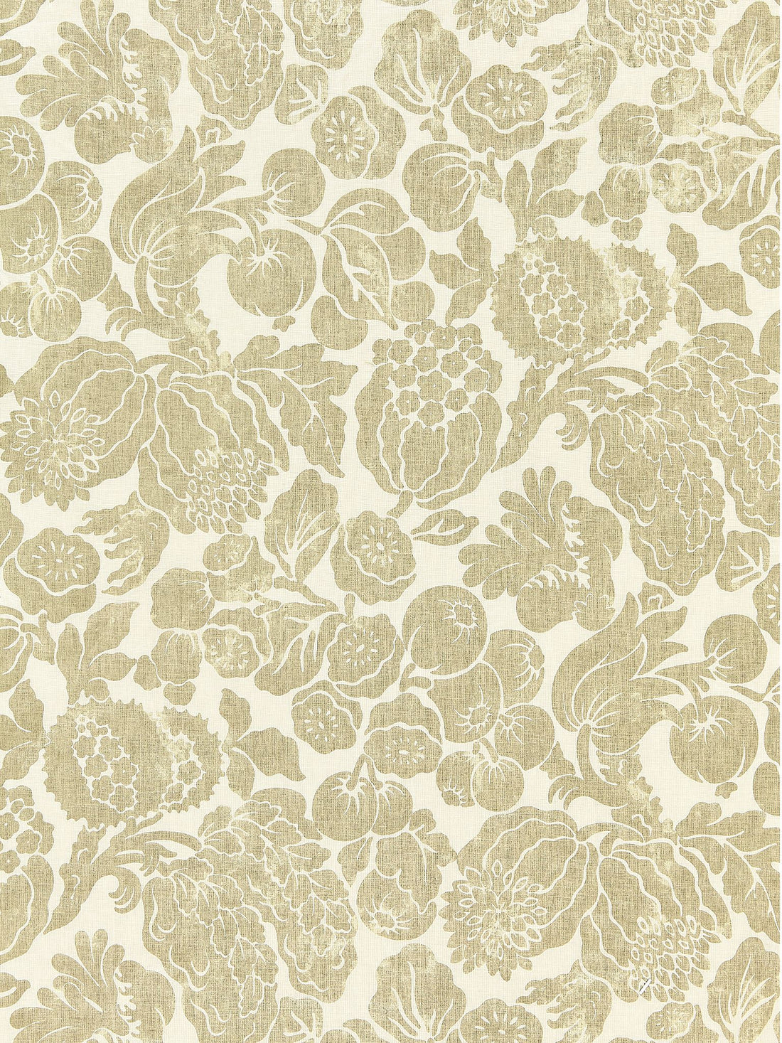 Elsa Linen Print fabric in burnished gold color - pattern number SC 000116606 - by Scalamandre in the Scalamandre Fabrics Book 1 collection