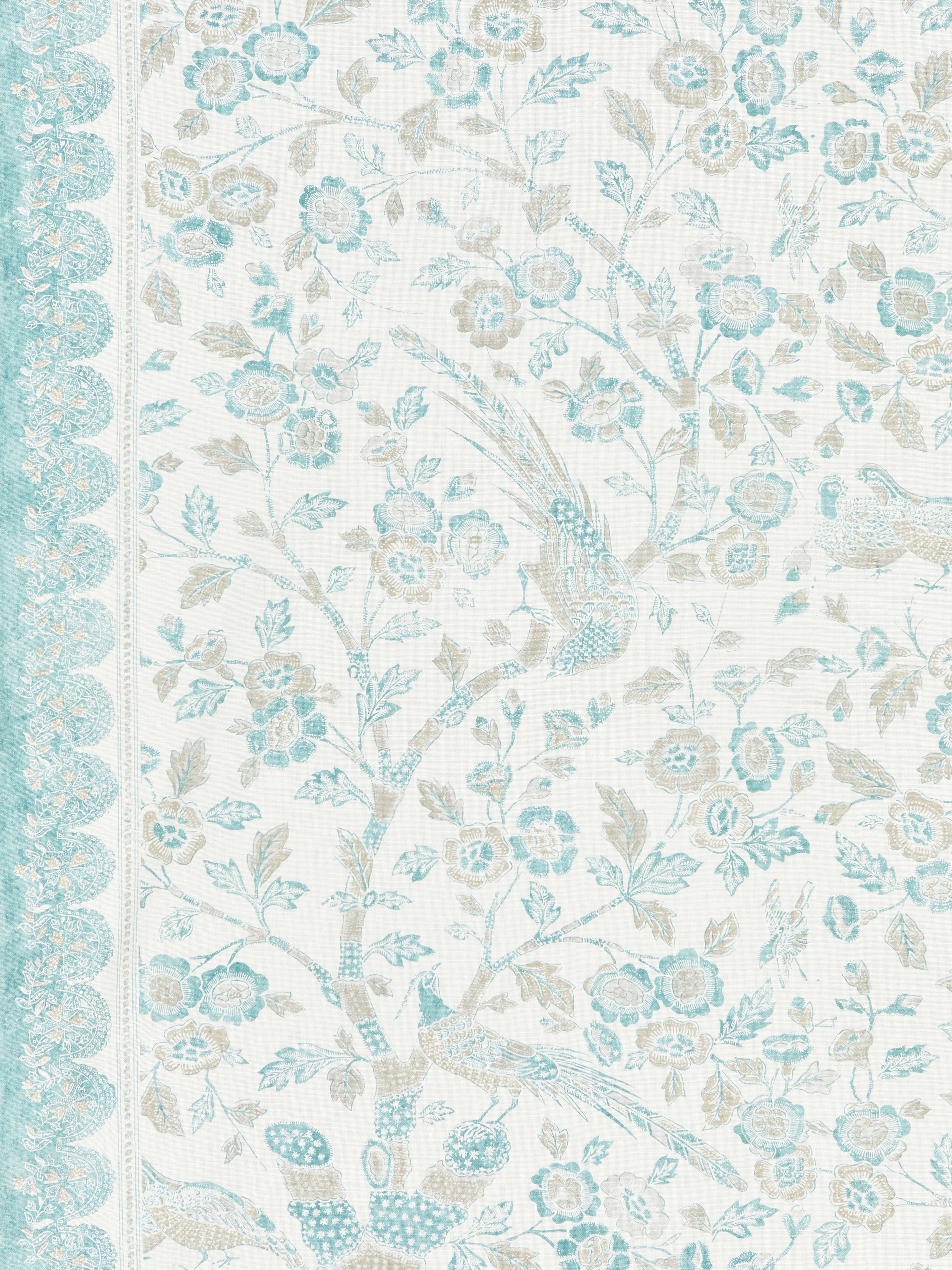 Anissa Print fabric in misty island color - pattern number SC 000116625 - by Scalamandre in the Scalamandre Fabrics Book 1 collection