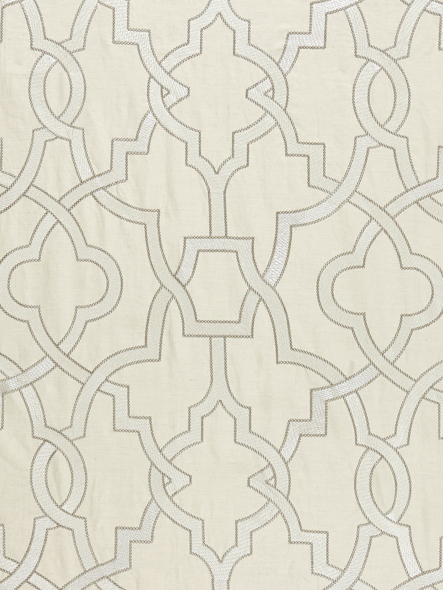 Damascus Embroidery fabric in alabaster color - pattern number SC 000127073 - by Scalamandre in the Scalamandre Fabrics Book 1 collection