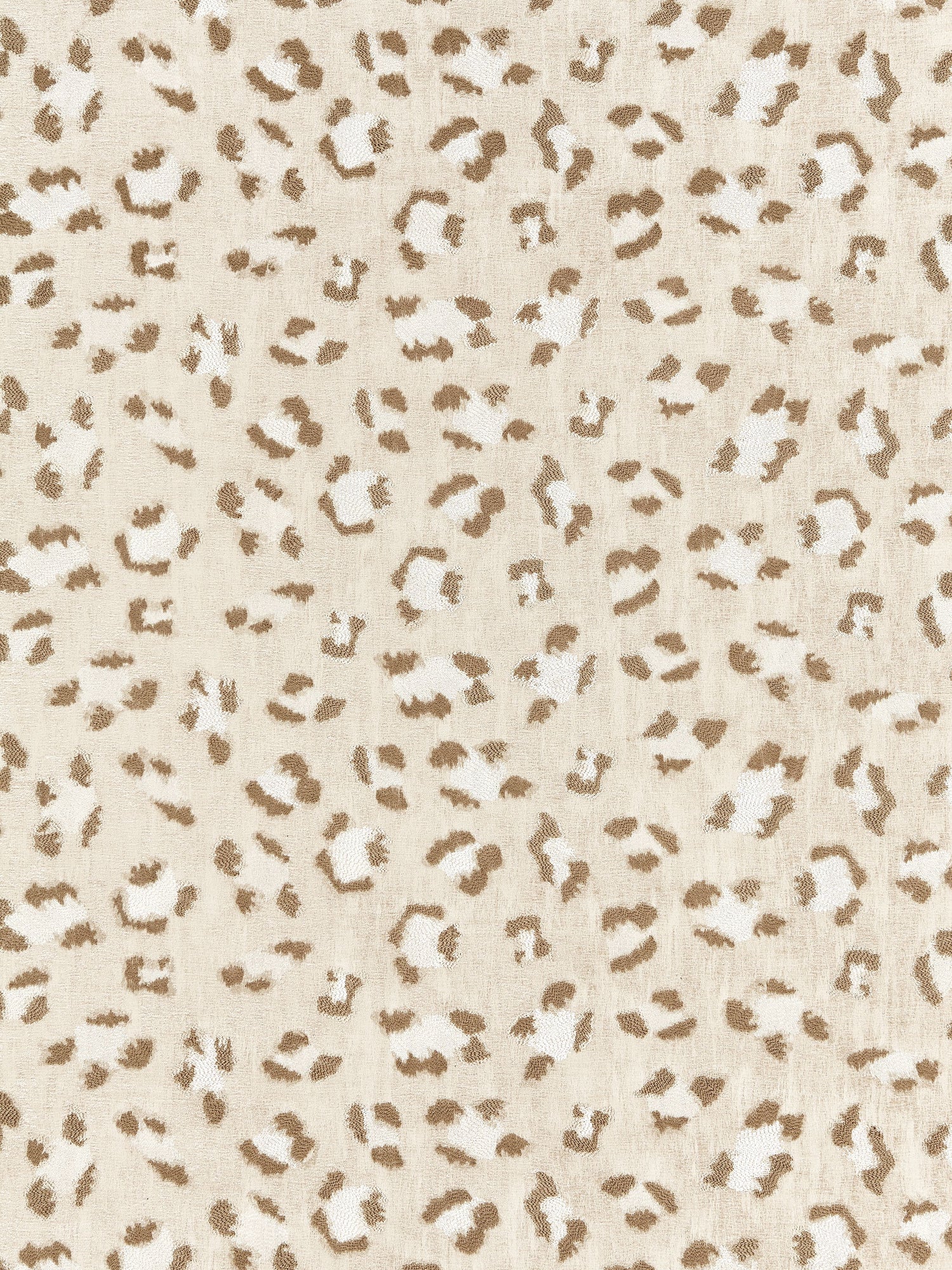 Broderie Leopard fabric in camel on cream color - pattern number SC 000127075 - by Scalamandre in the Scalamandre Fabrics Book 1 collection