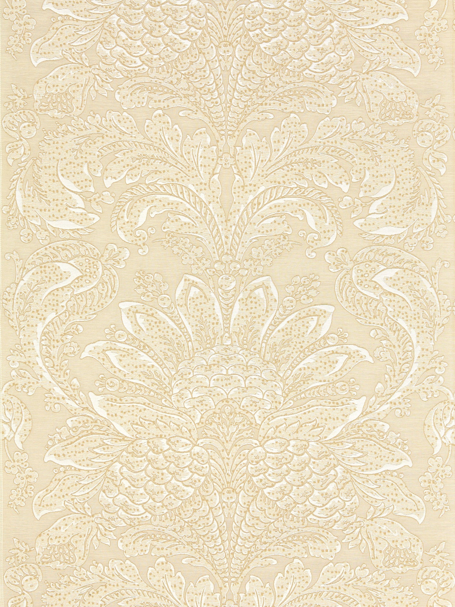 Carlotta Damask fabric in bisque color - pattern number SC 000127081 - by Scalamandre in the Scalamandre Fabrics Book 1 collection