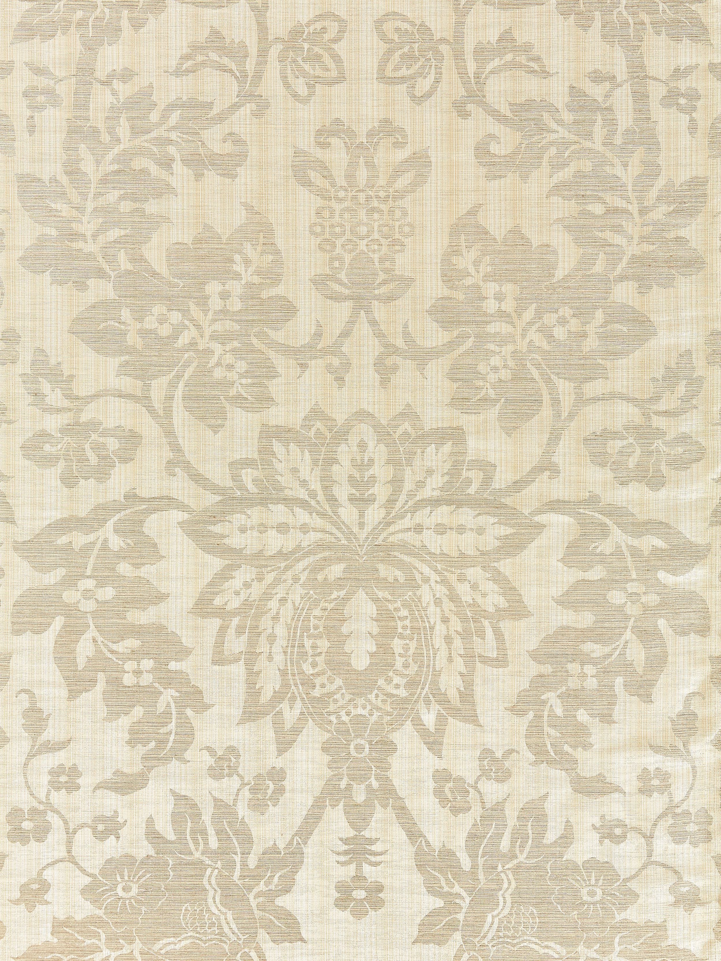 Metalline Damask fabric in champagne color - pattern number SC 000127136 - by Scalamandre in the Scalamandre Fabrics Book 1 collection